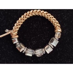 Kenneth Cole Square Beaded Half Stretch Bracelet